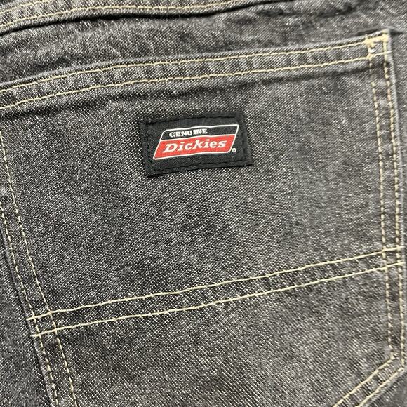 Dickies Loose Fit Faded Black Gray Denim Jean Shorts Size 34 - Picture 9 of 9